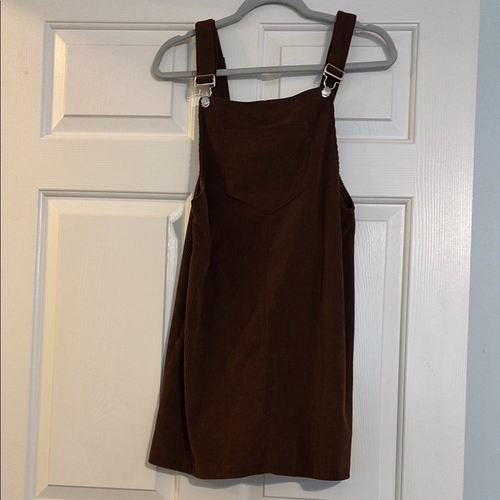 Brown Corduroy Pinafore Dress